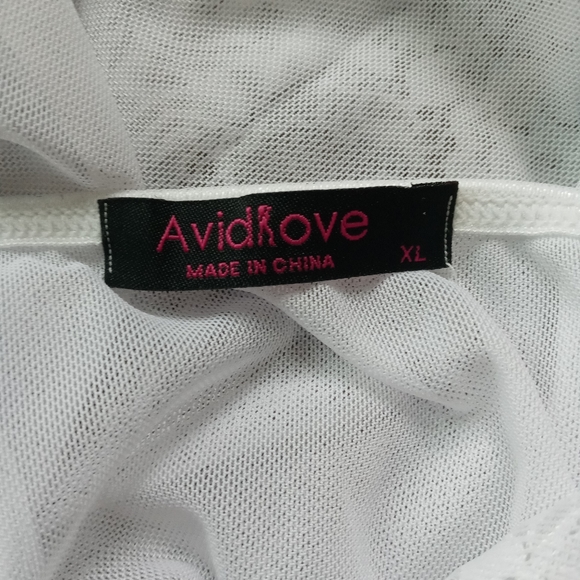 Avid Love Intimate Sleepwear with Lace, Bows, & Garters Sz XL NWT - Picture 3 of 6